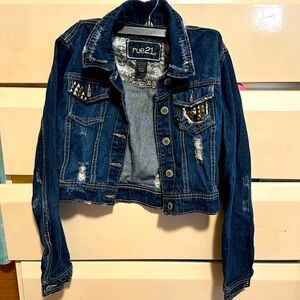 Jean Jacket Rue21 size S Distressed